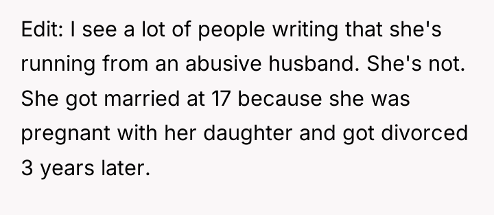 Edit: I see a lot of people writing that she's...