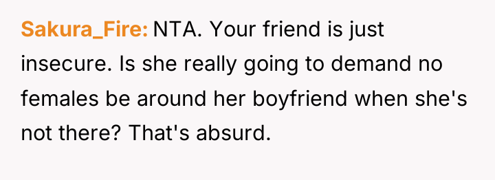 Sakura_Fire NTA. Your friend is just insecure. Is she really...