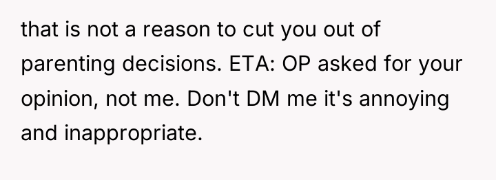 that is not a reason to cut you out of...