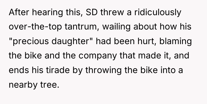 After hearing this, SD threw a ridiculously over-the-top tantrum, wailing...