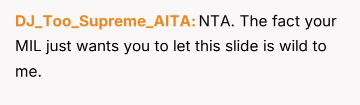 DJ_Too_Supreme_AITA NTA. The fact your MIL just wants you to...