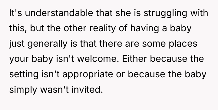 It's understandable that she is struggling with this, but the...