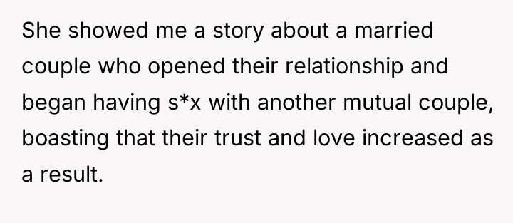 She showed me a story about a married couple who...