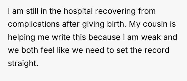 I am still in the hospital recovering from complications after...