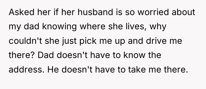 Asked her if her husband is so worried about my...