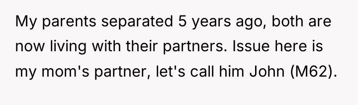 My parents separated 5 years ago, both are now living...