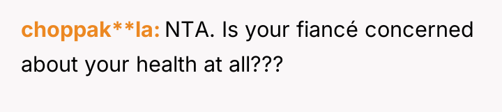 choppak**la NTA. Is your fiancé concerned about your health at...