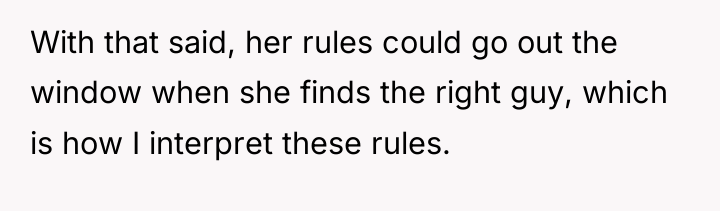With that said, her rules could go out the window...
