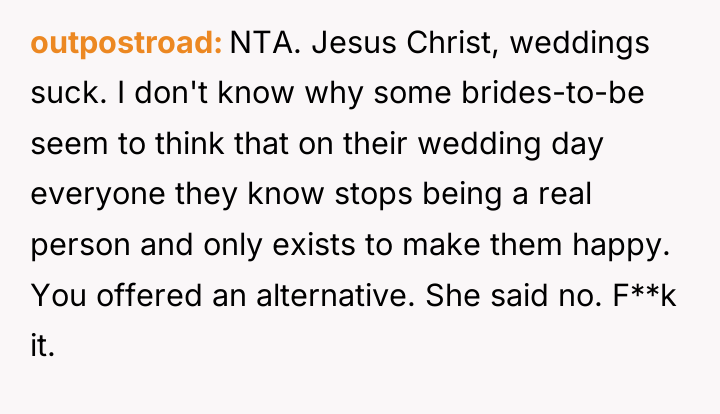 outpostroad NTA. Jesus Christ, weddings suck. I don't know why...