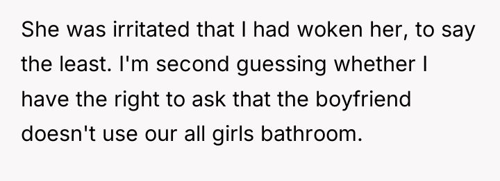 She was irritated that I had woken her, to say...