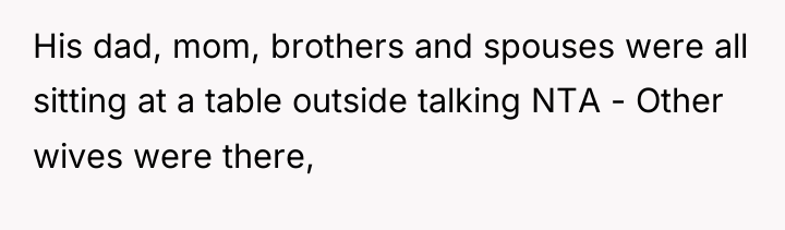 His dad, mom, brothers and spouses were all sitting at...
