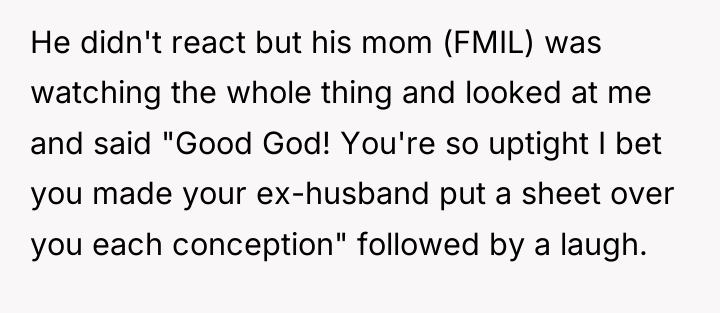 He didn't react but his mom (FMIL) was watching the...