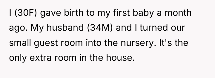 I (30F) gave birth to my first baby a month...