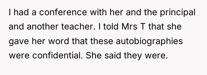 I had a conference with her and the principal and...