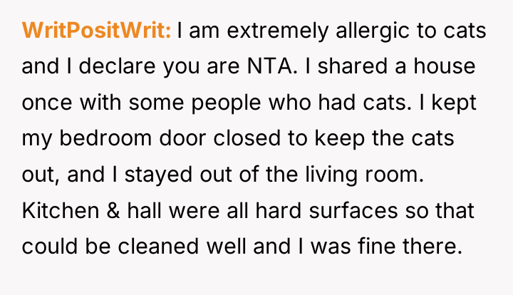 WritPositWrit I am extremely allergic to cats and I declare...