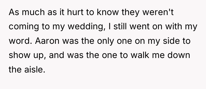 As much as it hurt to know they weren't coming...
