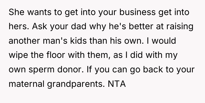 She wants to get into your business get into hers....