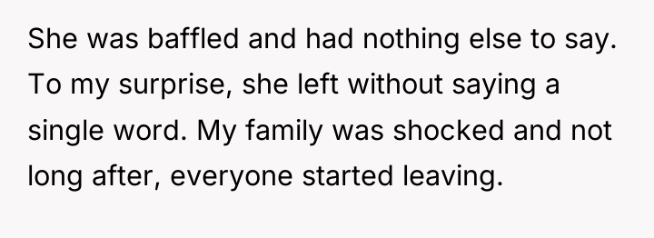 She was baffled and had nothing else to say. To...