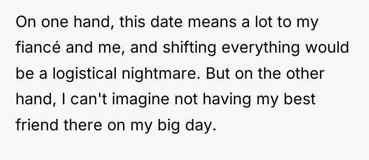 On one hand, this date means a lot to my...
