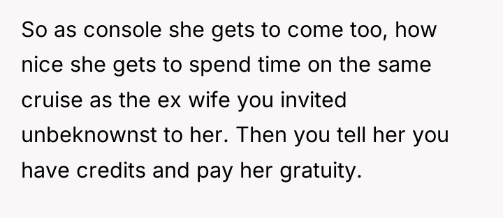 So as console she gets to come too, how nice...