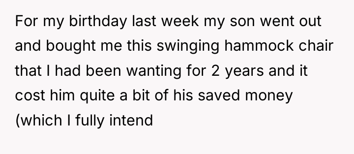 For my birthday last week my son went out and...