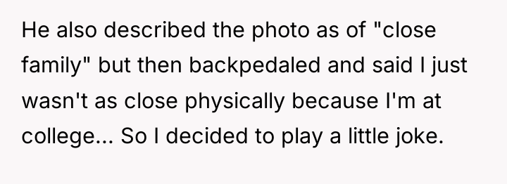 He also described the photo as of "close family" but...