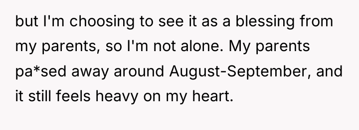 but I'm choosing to see it as a blessing from...