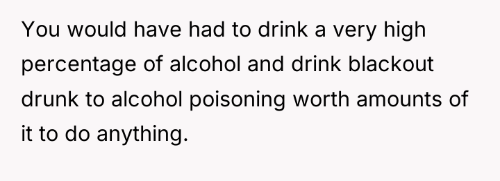You would have had to drink a very high percentage...