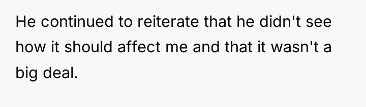 He continued to reiterate that he didn't see how it...