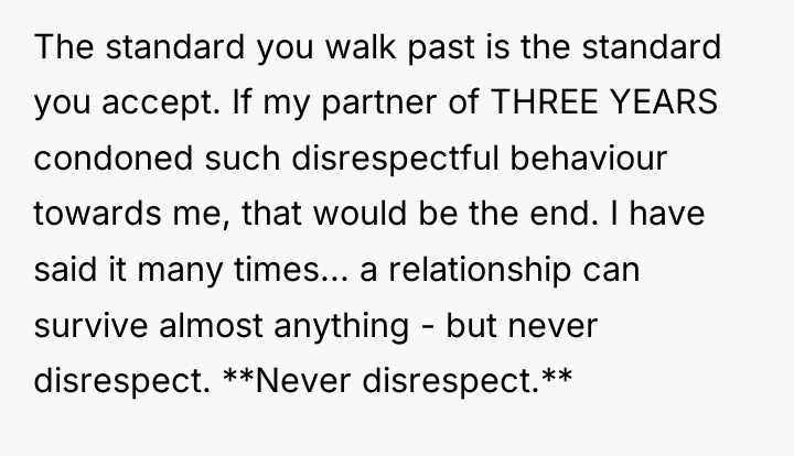 The standard you walk past is the standard you accept....