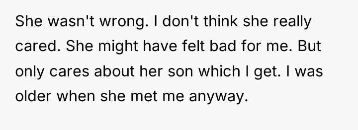 She wasn't wrong. I don't think she really cared. She...