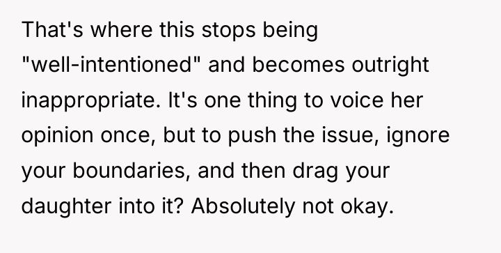 That's where this stops being "well-intentioned" and becomes outright inappropriate....