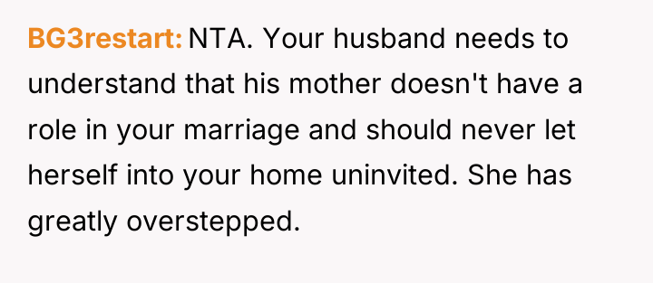 BG3restart NTA. Your husband needs to understand that his mother...