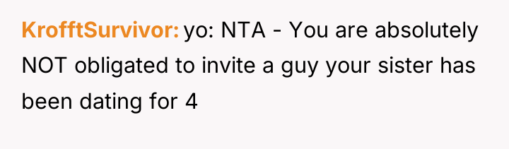 KrofftSurvivor yo: NTA - You are absolutely NOT obligated to...