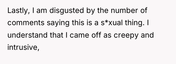 Lastly, I am disgusted by the number of comments saying...