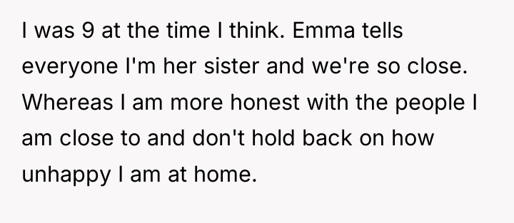 I was 9 at the time I think. Emma tells...