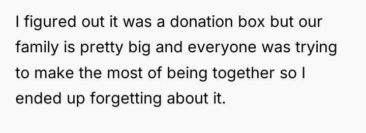 I figured out it was a donation box but our...