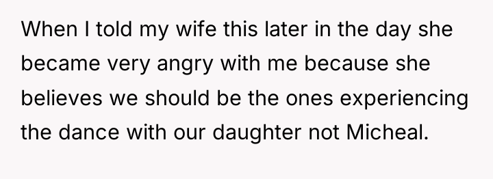 When I told my wife this later in the day...
