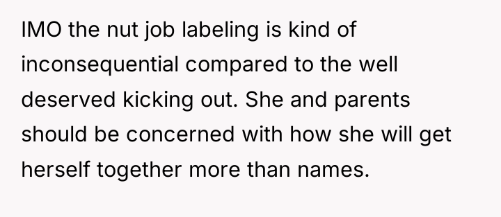 IMO the nut job labeling is kind of inconsequential compared...