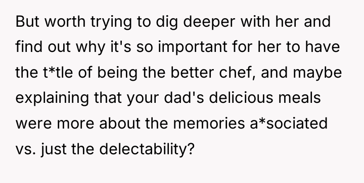 But worth trying to dig deeper with her and find...
