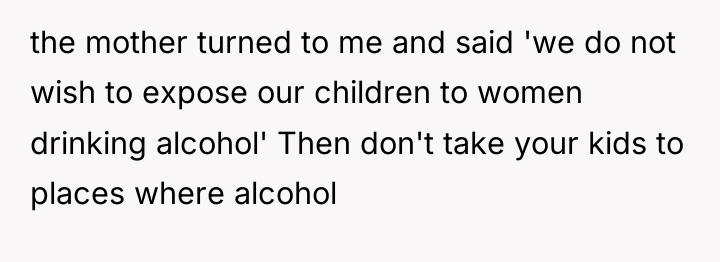 the mother turned to me and said 'we do not...