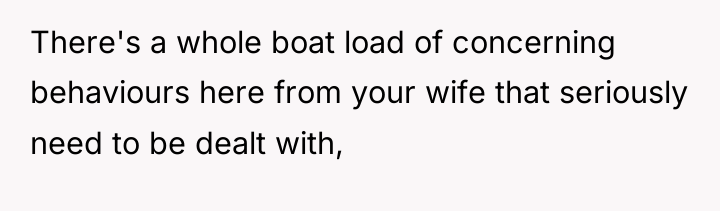 There's a whole boat load of concerning behaviours here from...