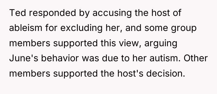 Ted responded by accusing the host of ableism for excluding...