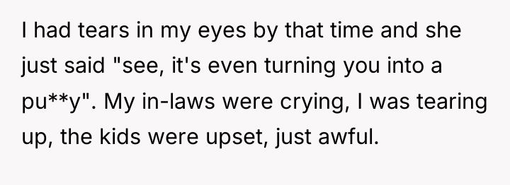 I had tears in my eyes by that time and...