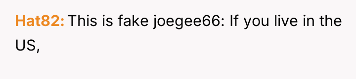 Hat82 This is fake joegee66: If you live in the...