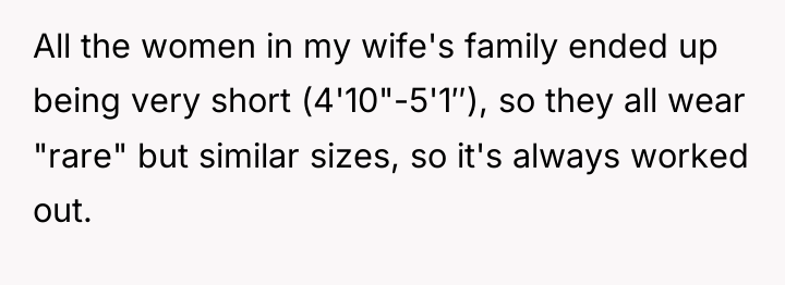All the women in my wife's family ended up being...