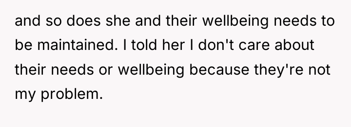 and so does she and their wellbeing needs to be...