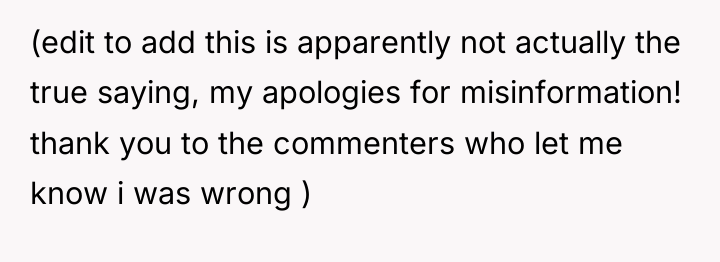 (edit to add this is apparently not actually the true...