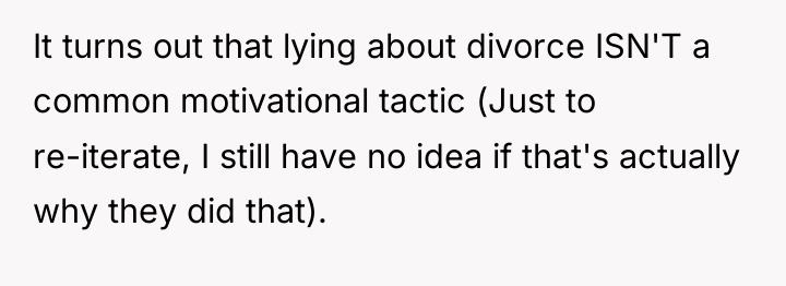 It turns out that lying about divorce ISN'T a common...