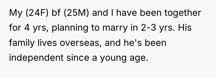 My (24F) bf (25M) and I have been together for...